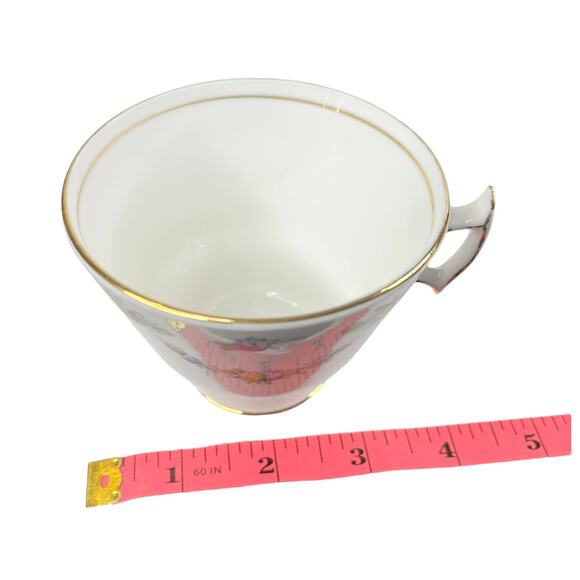 Phoenix Bone China Tea Cup & Saucer Set Floral Garland Gold Trim Vintage England - Picture 7 of 8